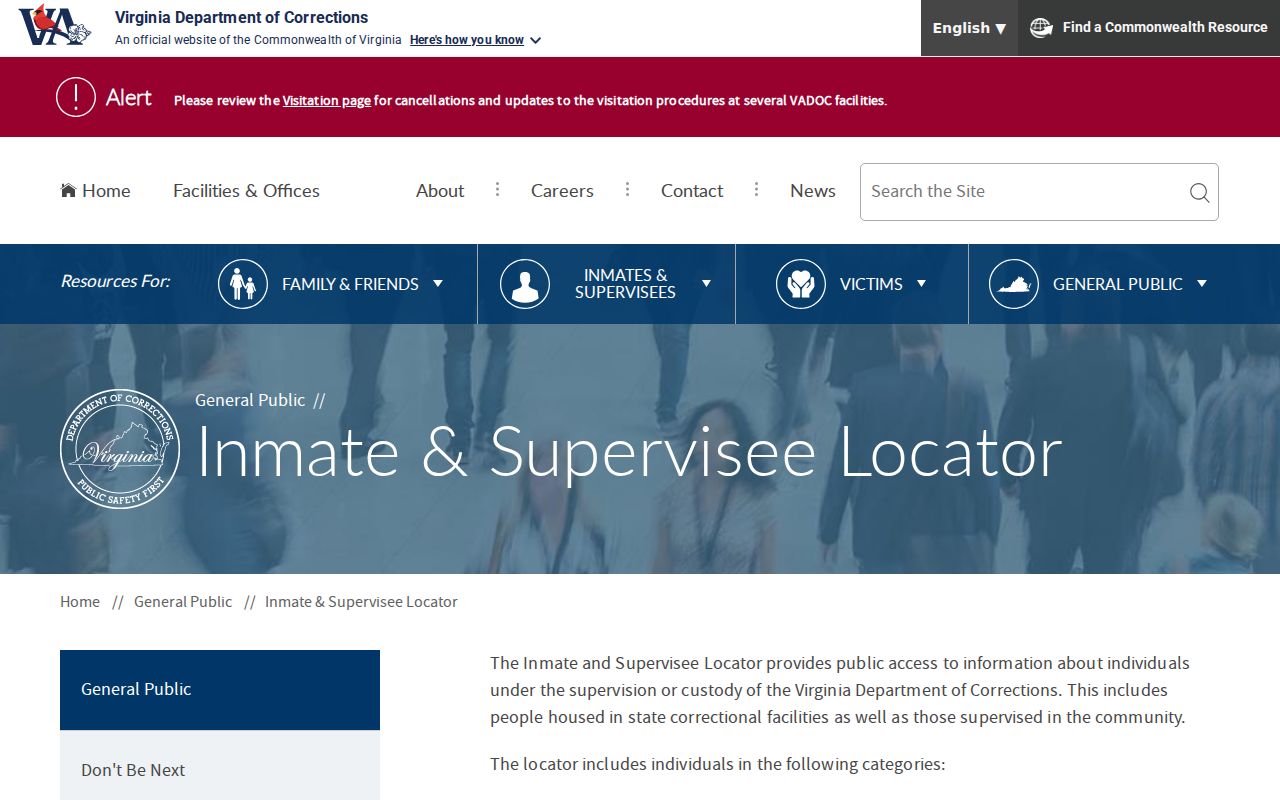 Buchanan County arrest follow-up through the VADOC inmate locator