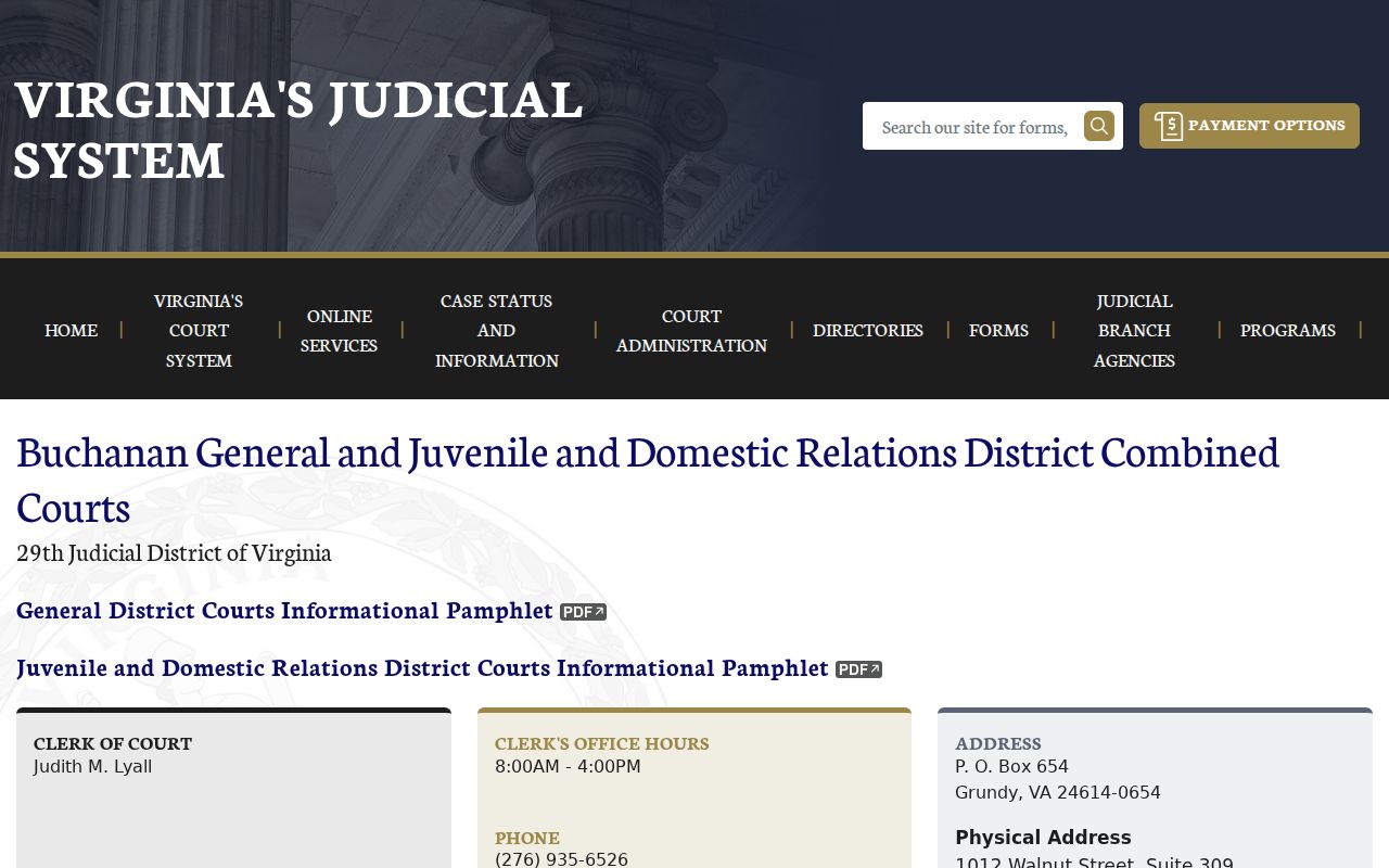 Buchanan County criminal docket schedule for the combined courts
