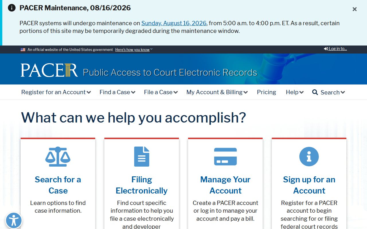 Buchanan County federal criminal history PACER record access