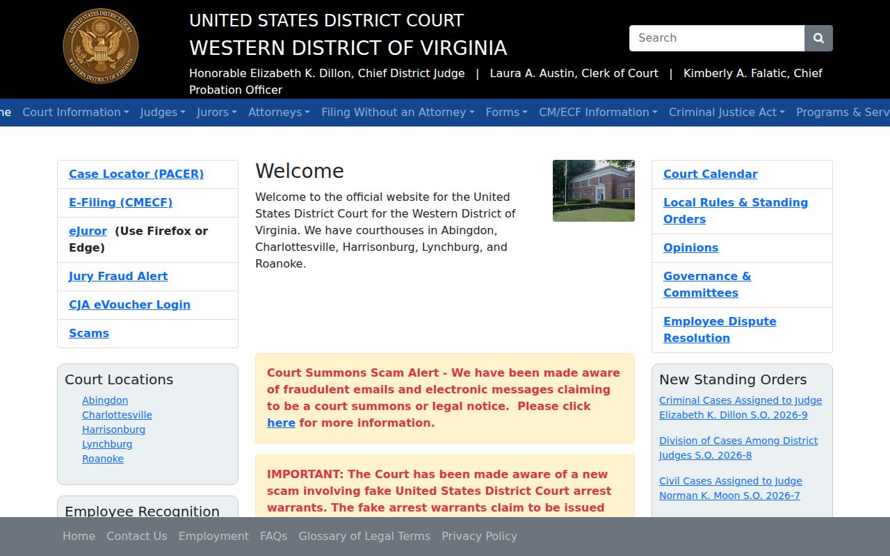 Buchanan County federal criminal records Western District of Virginia